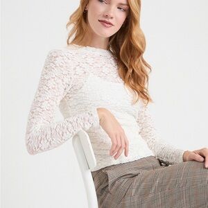 Ricki's Elegant White Lace Top